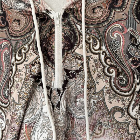 Womens 8XL Ornate Print 1/4 Zip Neck Pullover Boho Artsy Aztec - Picture 5 of 9